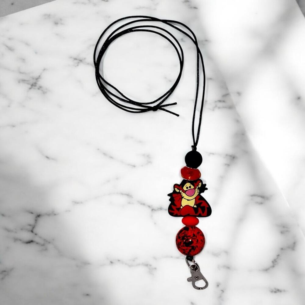 Tigger Handmade Beaded Lanyard – Stylish & Functional!